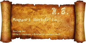 Magyari Borbála névjegykártya